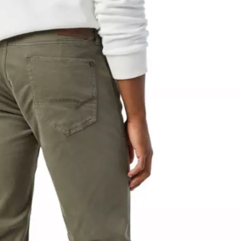 Mavi Jeans Zach Straight Leg Twill Pants in Dark Green Twill 30 / 32